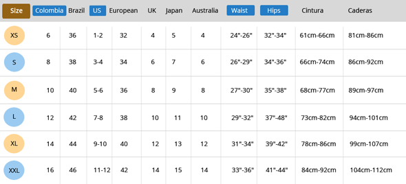 Suki Jeans Size Chart